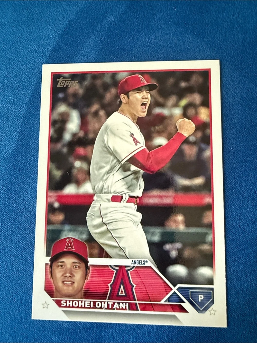 Topps Baseball Card Featuring Shohei Ohtani in Red & White